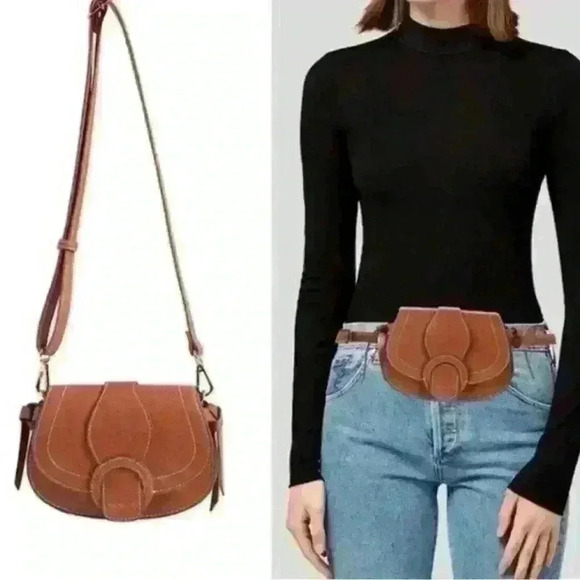 Rachel Zoe Handbags - Rachel Zoe Crossbody Saddle Bag Convertible Purse Vegan Belt Bag NWT